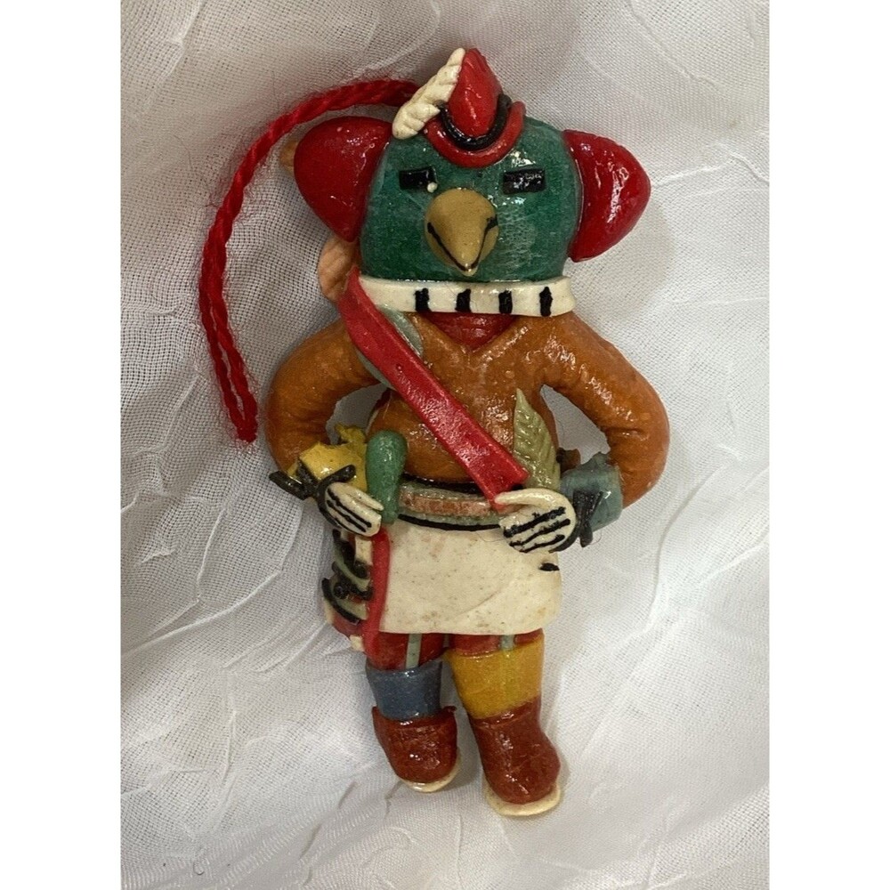 Ceramic Bisque Kachina Doll Clay Figurine Bright Colored Christmas Ornament